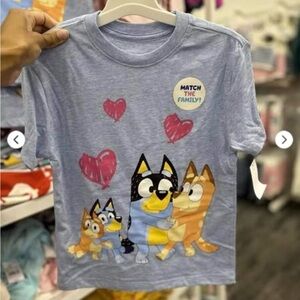 Bluey Blue Family Heart Tee Shirt